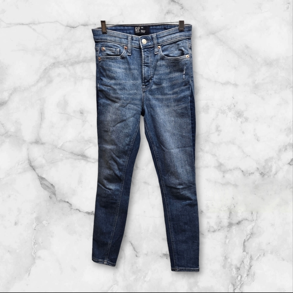 Gap Denim Legging Women's 2/26R High-Rise Side Stripe Mix Fabric Jeans